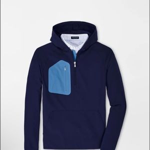 Peter Millar Crown Crafted Flex Adapt Half- Zip Windbreaker Hoodie NWT L 250
